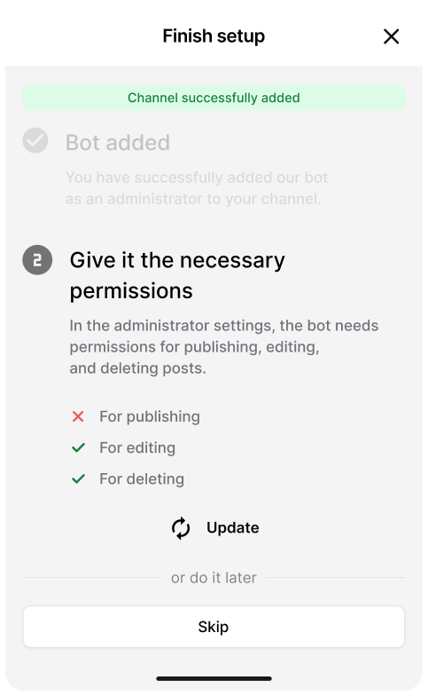 Connect your channel interface